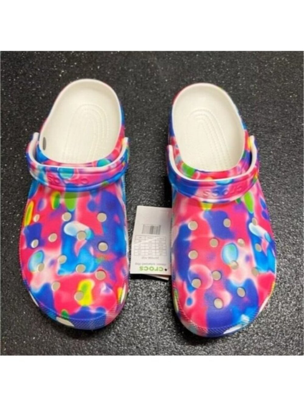 Crocs Sandals Clog Shoes Men's 13 Pink Rainbow Solarized Classic All over 062026 - Picture 4 of 9